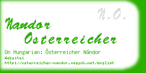 nandor osterreicher business card
