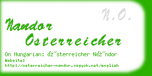 nandor osterreicher business card